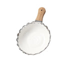Round Ceramic Bowl Silver Rim Serving Dish 25.5*17*5.5 cm