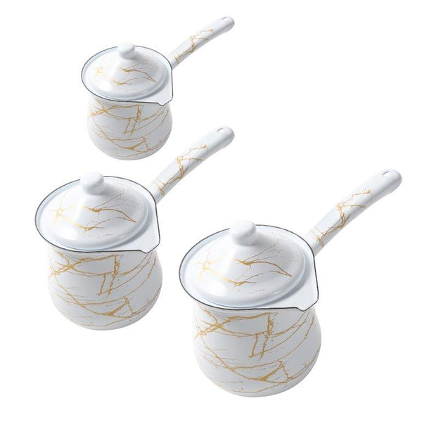 Turkish Metal Coffee Pot with Handle Set of 3 Pcs 8cm/11cm/12 cm