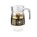 Deco Glass Jug & Tumblers Set of 6 Pcs (inspect actual)