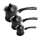 Stainless Steel Coffee Pot Set/3 Pcs 8*8/9*9/9.6*9.6 cm