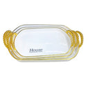 Plastic Deco Serving Tray Set/3 Pcs 34*22/38*24/42*28 cm