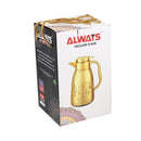Vacuum Insulated Plastic Thermos Flask Gold 1L
