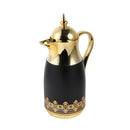 Vacuum Insulated Plastic Thermos Flask Gold/Black 1L