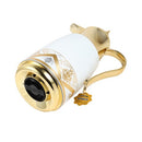 Vacuum Insulated Plastic Thermos Flask Gold/White 1L