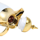 Vacuum Insulated Plastic Thermos Flask Gold/White 1L