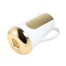Vacuum Insulated Plastic Thermos Flask White/Gold 1L