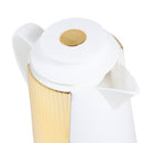 Vacuum Insulated Plastic Thermos Flask White/Gold 1L