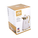 Vacuum Insulated Plastic Thermos Flask White/Gold 1L