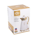 Vacuum Insulated Plastic Thermos Flask White/Rose Gold 1L