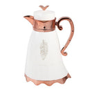 Vacuum Insulated Plastic Thermos Flask White/Rose Gold 1L