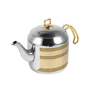 Stainless Steel Double Tea Pot Kettle Set of 2 Pcs 1.35L+2.15L