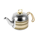 Stainless Steel Double Tea Pot Kettle Set of 2 Pcs 1.35L+2.15L