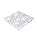 Glass Ice Cream & Dessrt Bowl Set/4 Pcs W Plate 11.5*11.5*5+27*27 cm