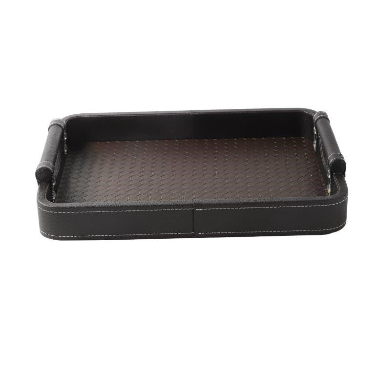 Rectangular Leather Serving Tray Set of 2 Pcs 32.5*42.5*4/28*36*4 cm