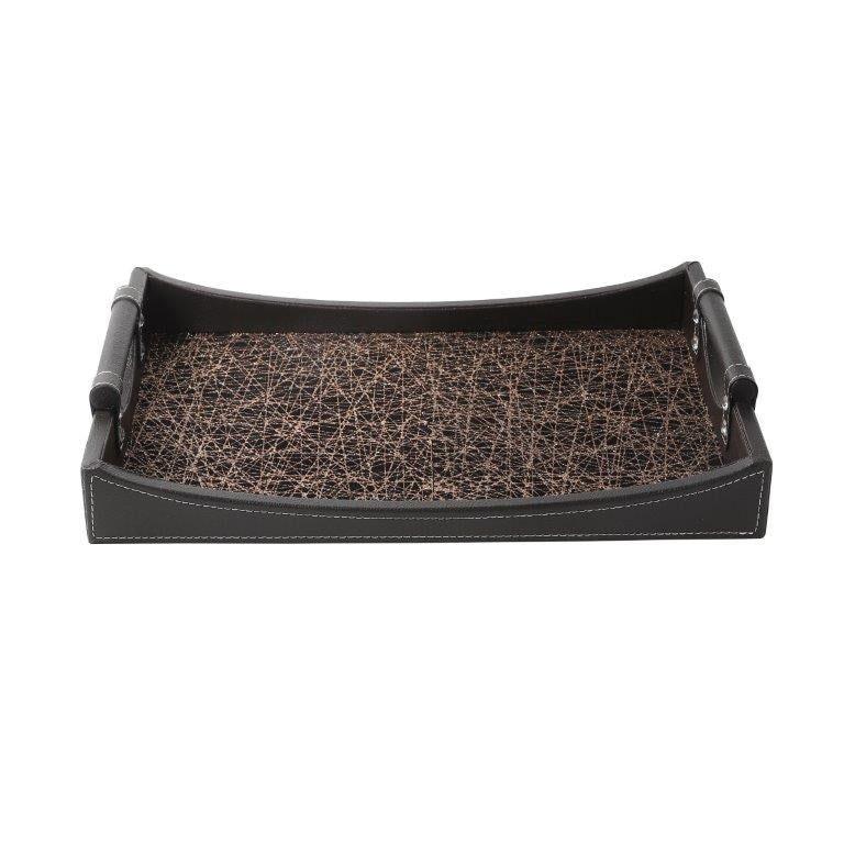 Rectangular Leather Serving Tray Set of 2 Pcs 34.5*48*4/29.5*42*4 cm