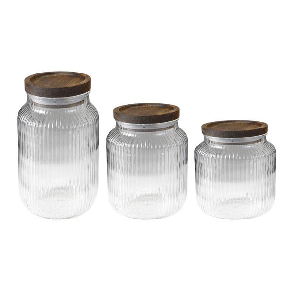 Airtight Glass Storage Jar Set of 3 Pcs 7.5*9/7.5*12/7.5*17 cm