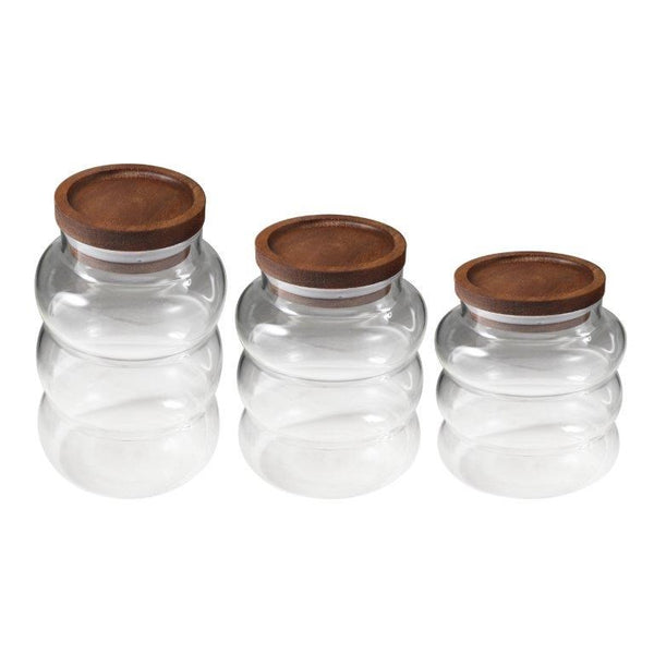 Airtight Glass Storage Jar Set of 3 Pcs 7.5*9/7.5*12/7.5*18 cm