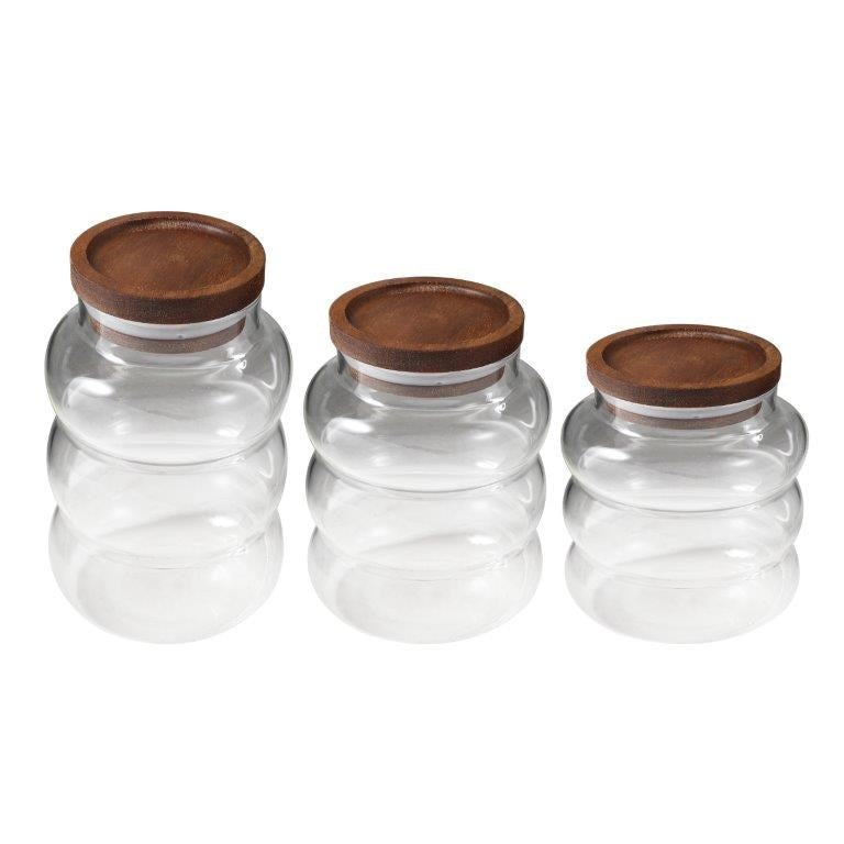 Airtight Glass Storage Jar Set of 3 Pcs 7.5*9/7.5*12/7.5*18 cm