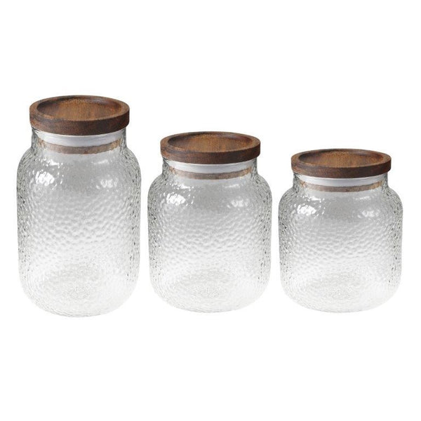 Airtight Glass Storage Jar Set of 3 Pcs 7.5*9/7.5*12/7.5*19 cm