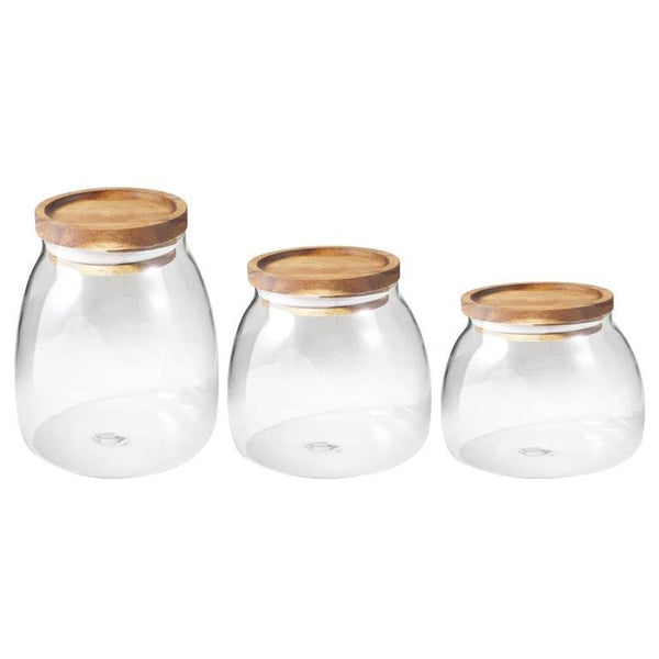 Airtight Glass Storage Jar Set of 3 Pcs 8*11*13/8*11*10/8*11*9 cm