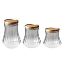 Airtight Glass Storage Jar Set of 3 Pcs 9*12/9*13/10*15 cm