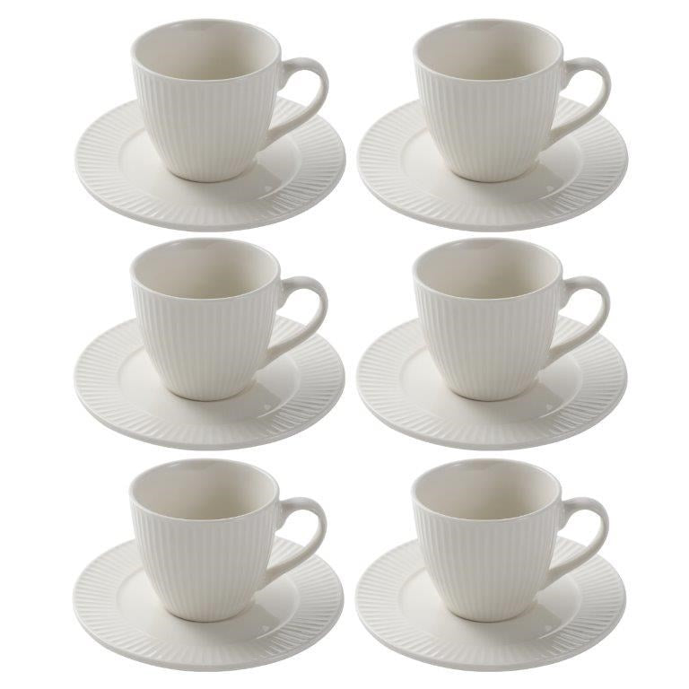 Ceramic Tea Cup and Saucer Set of 6 Pcs 8.5*7.6/16 cm