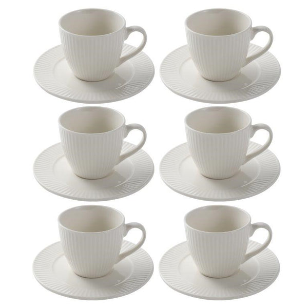 Ceramic Tea Cup and Saucer Set of 6 Pcs 8.5*7.6/16 cm
