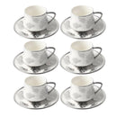 Ceramic Tea Cup & Saucer Set/6 Pcs 180ml