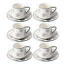Ceramic Coffee Cup & Saucer Set/6 Pcs 90ml