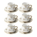 Ceramic Coffee Cup & Saucer Set/6 Pcs 90ml