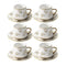 Ceramic Coffee Cup and Saucer Set of 6 Pcs Abstract Print Design 90ml