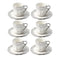 Ceramic Coffee Cup and Saucer Set of 6 Pcs Abstract Print Design 90ml