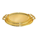 Stainless Steel Oval Serving Tray Set of 2 Pcs 35*26/45*32 cm