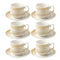 Ceramic Coffee Cup and Saucer Set of 6 Pcs Abstract Print 80 ml