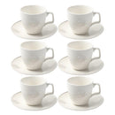 Ceramic Coffee Cup and Saucer Set of 6 Pcs Abstract Print 90 ml