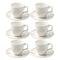 Ceramic Coffee Cup and Saucer Set of 6 Pcs Abstract Print 90 ml