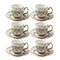 Ceramic Coffee Cup and Saucer Set of 6 Pcs Abstract Print 80 ml