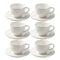 Ceramic Coffee Cup and Saucer Set of 6 Pcs Abstract Print 80 ml