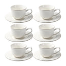 Ceramic Tea Cup and Saucer Set of 6 Pcs Abstract Print 200 ml