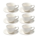 Ceramic Coffee Cup and Saucer Set of 6 Pcs Abstract Print 80 ml