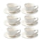Ceramic Coffee Cup and Saucer Set of 6 Pcs Abstract Print 80 ml