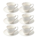 Ceramic Coffee Cup and Saucer Set of 6 Pcs Abstract Print 80 ml