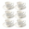 Ceramic Coffee Cup and Saucer Set of 6 Pcs Abstract Print 80 ml