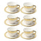 Ceramic Coffee Cup and Saucer Set of 6 Pcs Abstract Print