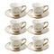 Ceramic Coffee Cup and Saucer Set of 6 Pcs Abstract Print 80 ml