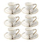 Ceramic Coffee Cup and Saucer Set of 6 Pcs Abstract Print 80 ml