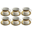 Ceramic Tea Cup & Saucer Set/6 Pcs  220 ml