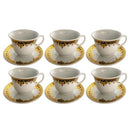 Ceramic Tea Cup & Saucer Set/6 Pcs  220 ml