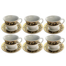 Ceramic Tea Cup & Saucer Set/6 Pcs  220 ml