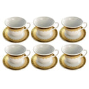 Ceramic Tea Cup & Saucer Set/6 Pcs  220 ml